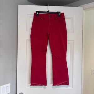 CAbi Women's Wide-Leg Jeans in Crimson Red